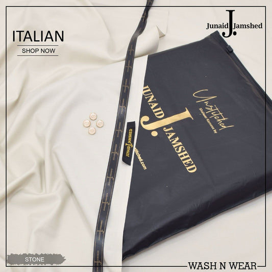 J. Italian Wash & Wear Unstitched Suits for Men Stone Grey