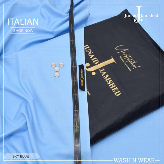 J. Italian Wash & Wear Unstitched Suits Men - Sky Blue