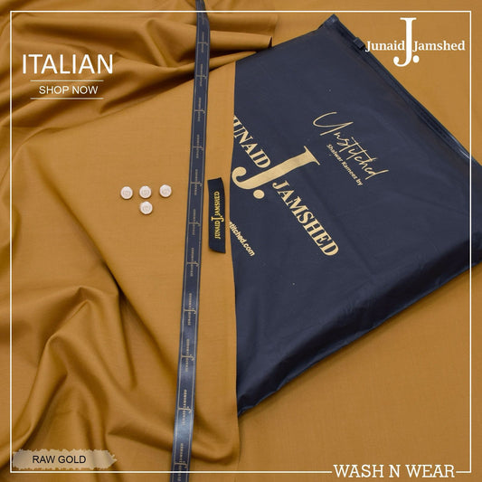 J. Italian Wash & Wear Unstitched Suits Men - Golden Brown