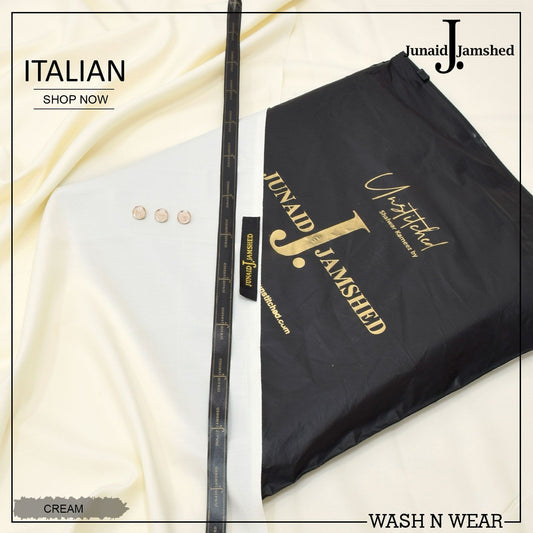 J. Italian Wash & Wear Unstitched Suits Men - Off White