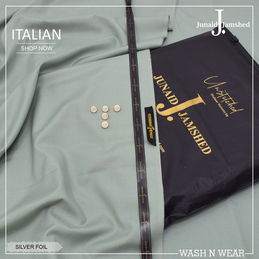 J. Italian Wash & Wear Unstitched Suits  Men - Navy Blue