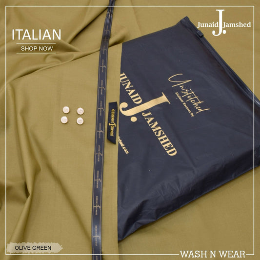 J.Italian Wash & Wear Unstitched Suits Men -  Light Olive