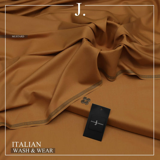 J. Italian Wash & Wear Unstitched Suits Men - Caramel Brown
