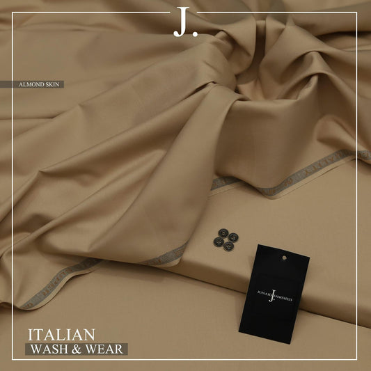 J. Italian Wash & Wear Unstitched Suits Men - Light Fawn