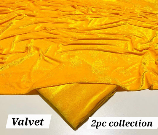 KOREAN VELVET  2-PCs (Yellow)