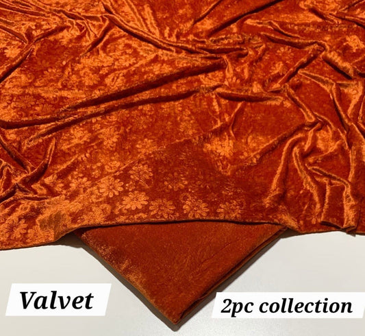 KOREAN VELVET  2-PCs (Orange)