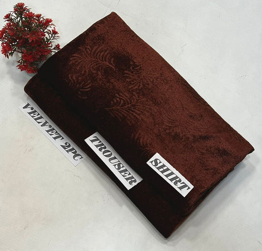 KOREAN VELVET  2-PCs (Brown)