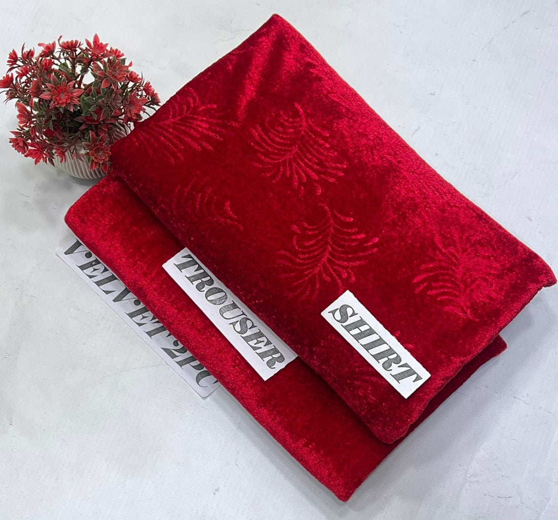 KOREAN VELVET  2-PCs (Red)