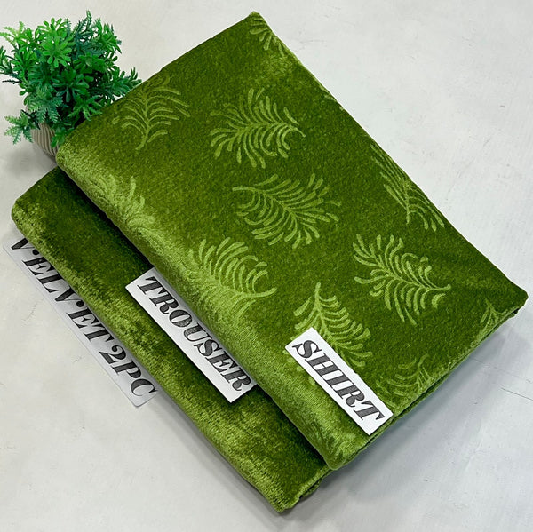KOREAN VELVET  2-PCs (Mongia green )