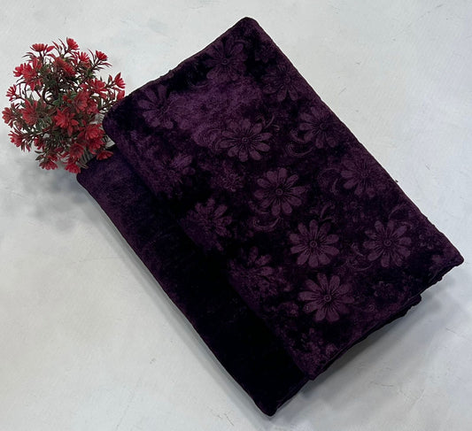 KOREAN VELVET  2-PCs (Darkest Purple)